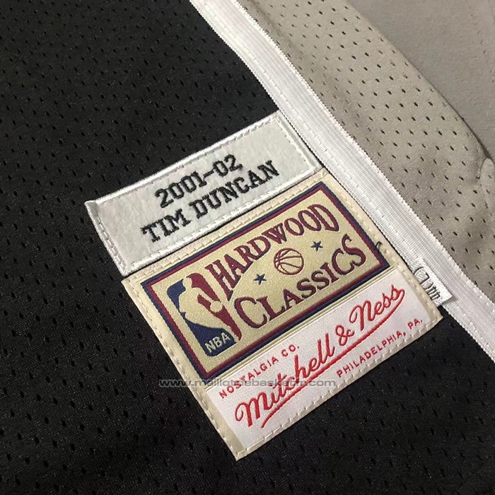Maillot San Antonio Spurs Tim Duncan #21 Mitchell & Ness 2001-02 noir